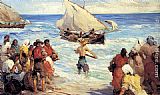 Francisco Rodriguez San Clement Canvas Paintings - Bringing In The Catch
